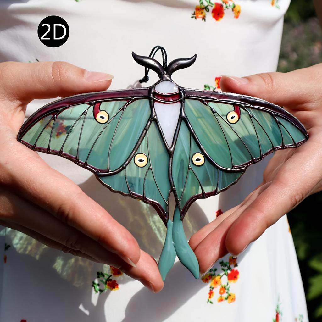 [2D Flat] 1pc Acrylic Sun Catcher with Green and Black Butterfly Design, Perfect for Home, Garden, or Nature Lover's Outdoor Decor, Butterfly Ornament