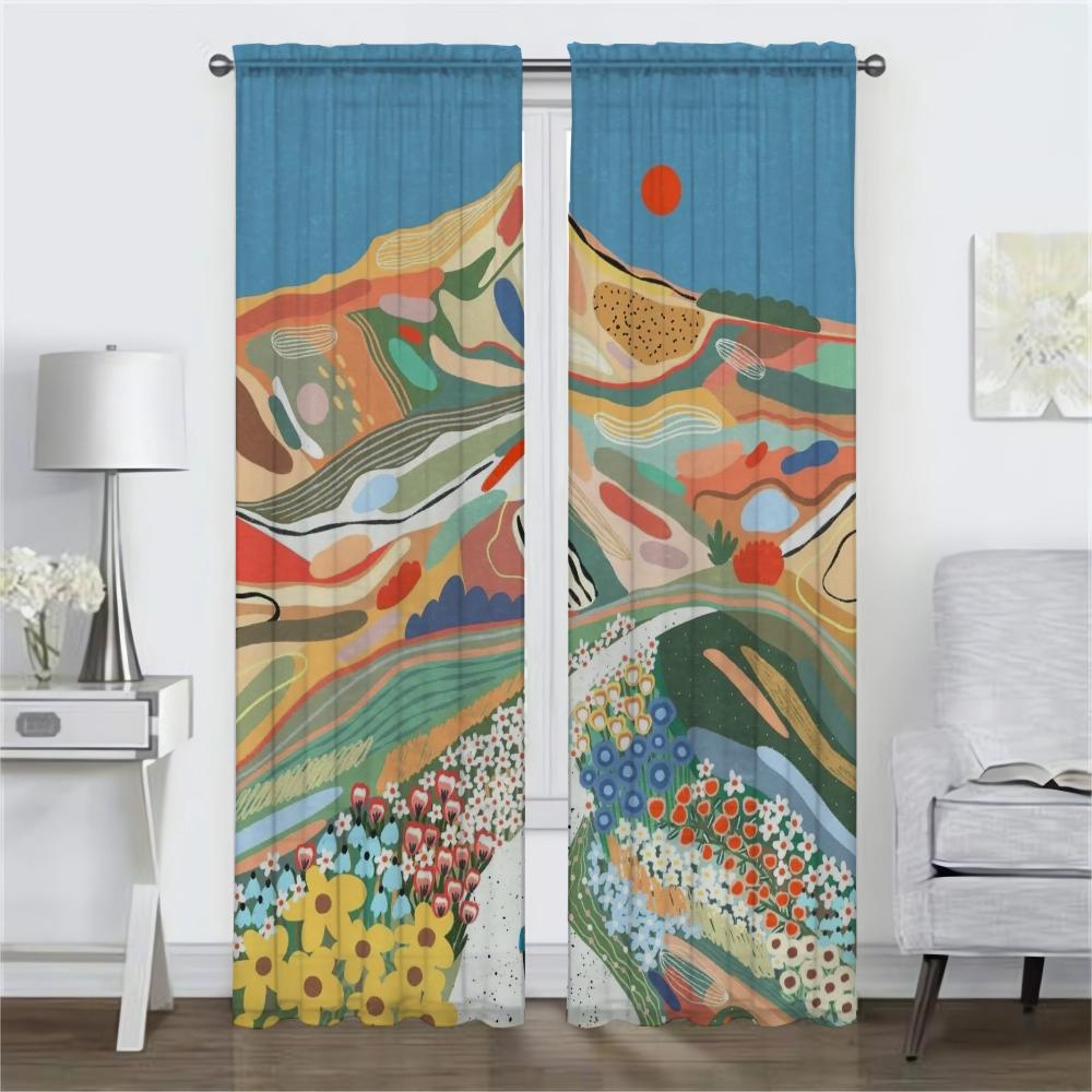 Итальянское искусство Оконные шторы для комнаты 2-х панельные шторы для спальни Перегородки Шторы для домашнего интерьера Шторы Украшения на Хэллоуин