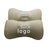 Genuine Leather Car Headrest Neck Pillow for Buick - Customizable Logo, Cowhide Backrest Support