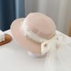 New trend versatile baby mother travel foreign style parent-child streamer straw hat sun hat sun hat