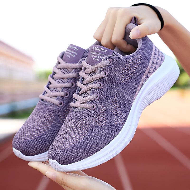 Fashion Shoes For Women's Spring And Autumn New Women's Shoes Breathable Flying Mesh Running Shoes Casual Sports Shoes For Women