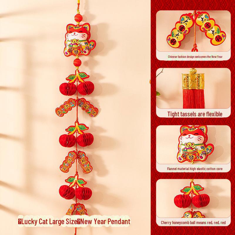 Подвеска к празднику весны 2025 года - год Змеи - колокольчик ветра бога богатства Фу для новогоднего украшения гостиной.