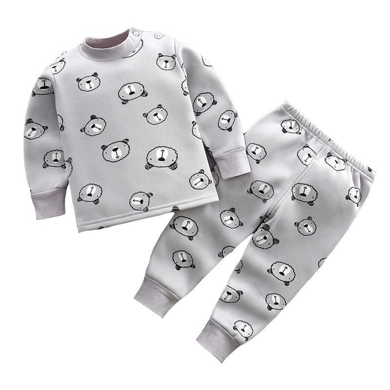 Baby Thermal Underwear Set: Plush, Thickened Two-Piece Pajamas for Boys and Girls