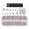 Nail Art Jewelry Set, High Silver Flat Bottom Diamond Ab Water Diamond Shiny Diamond Strip Box 1440 Pcs