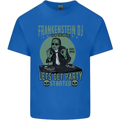 DJ Frankenstein Funny Music Vinyl Halloween Unisexs Cotton TShirt Tee Top