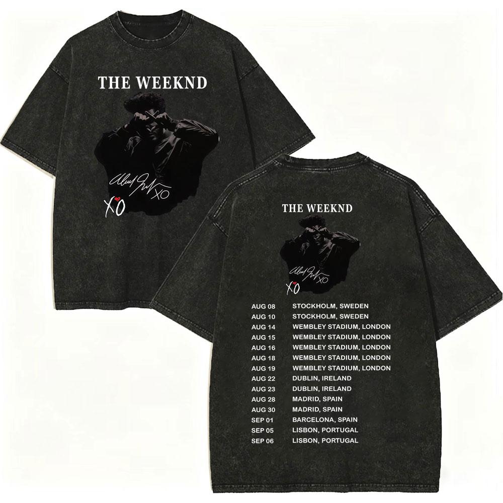 Vintage Washed Rapper The Weeknd Merch Tshirt After Hours Til Dawn Tour 2026 T Shirt Men Women Fashion Casual Cotton Tshirts