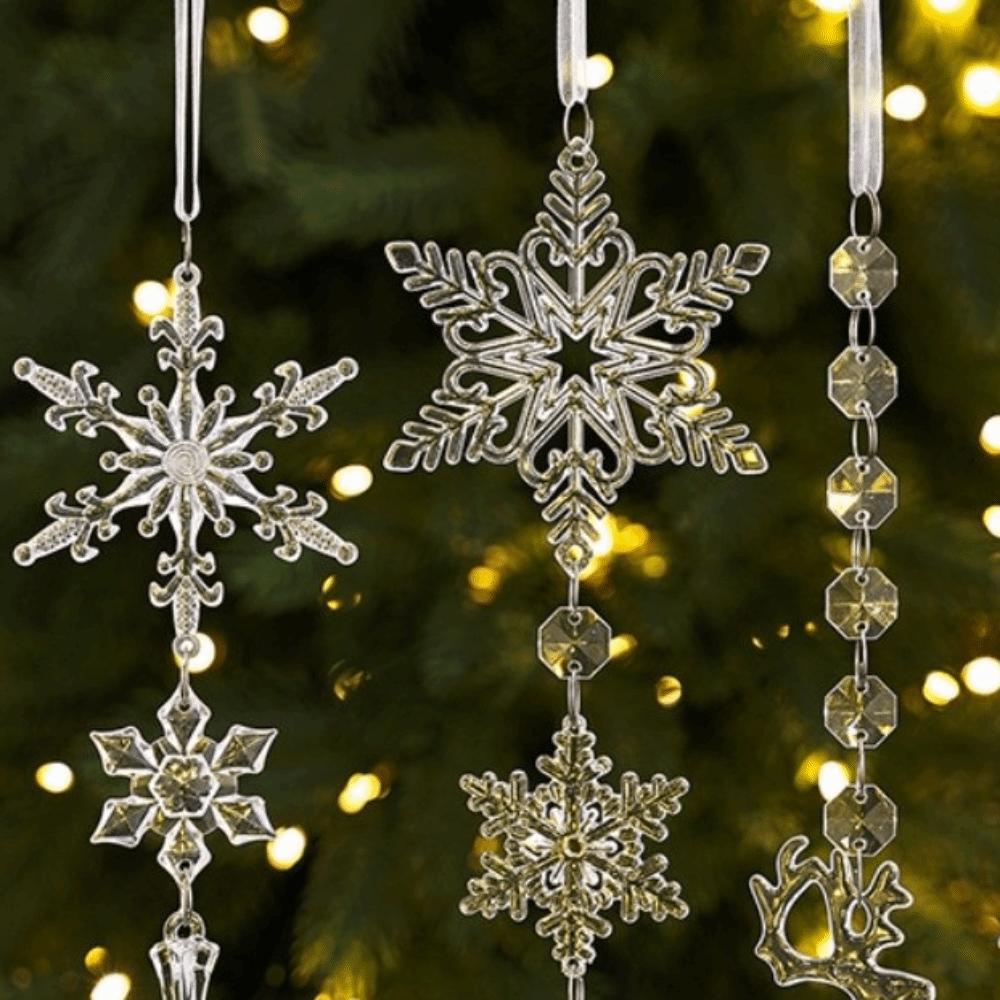 8Pcs Transparent Acrylic Christmas Tree Icicle Decor High Transparency Crystal-Style Christmas Hanging 8PCS