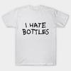 Мужская черная футболка с принтом I Hate Bottles, печать на трансферной бумаге без вырезки, хлопковая футболка