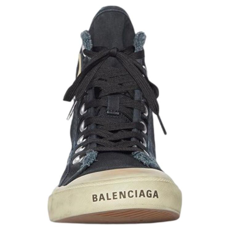 (WMNS) Кроссовки Balenciaga Paris High Top 'Черный потертый деним и белая резина' Женские 688756W3RC11090