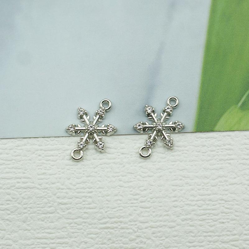 Подвеска-снежинка с бриллиантами и двумя отверстиями - высококачественный аксессуар из сплава своими руками