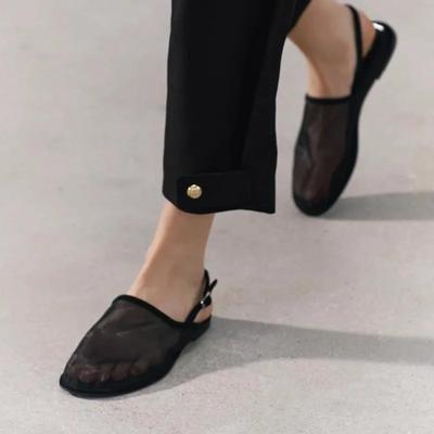 Мода 2024 Горячие продажи Однотонные Высокое качество Модные женские сандалии Сетчатые Дышащие Удобные Задний ремешок Женская обувь