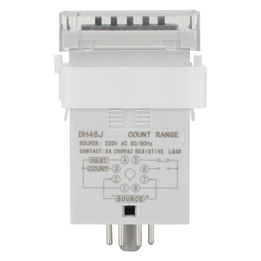 DH48J 220VAC цифровой счетчик реле светодиодный дисплей 1-999900 8-контактный