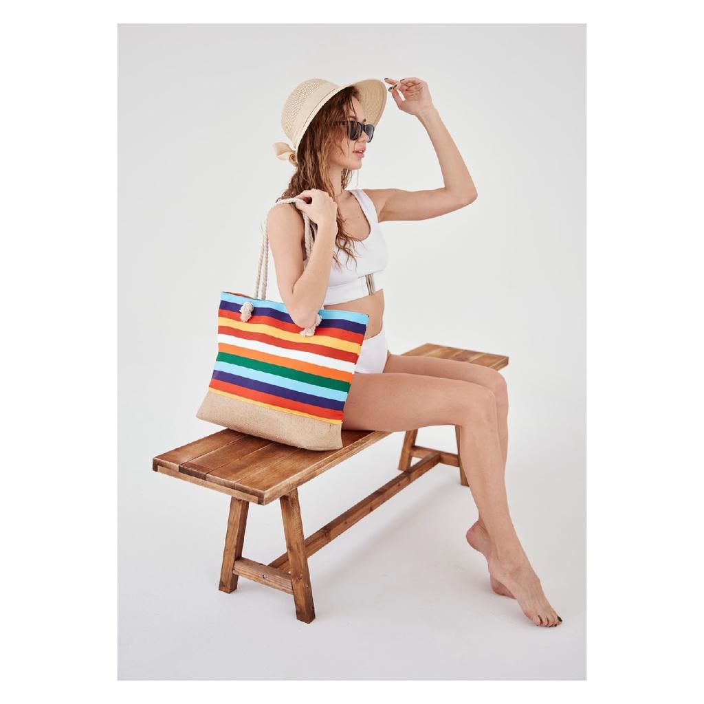 Женская пляжная сумка разноцветная