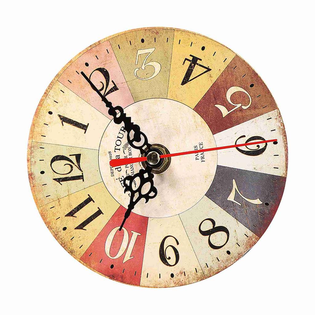 1Pc Artistic Creative European Style Round Antique MDF Home Office Wall Clock Decoration New