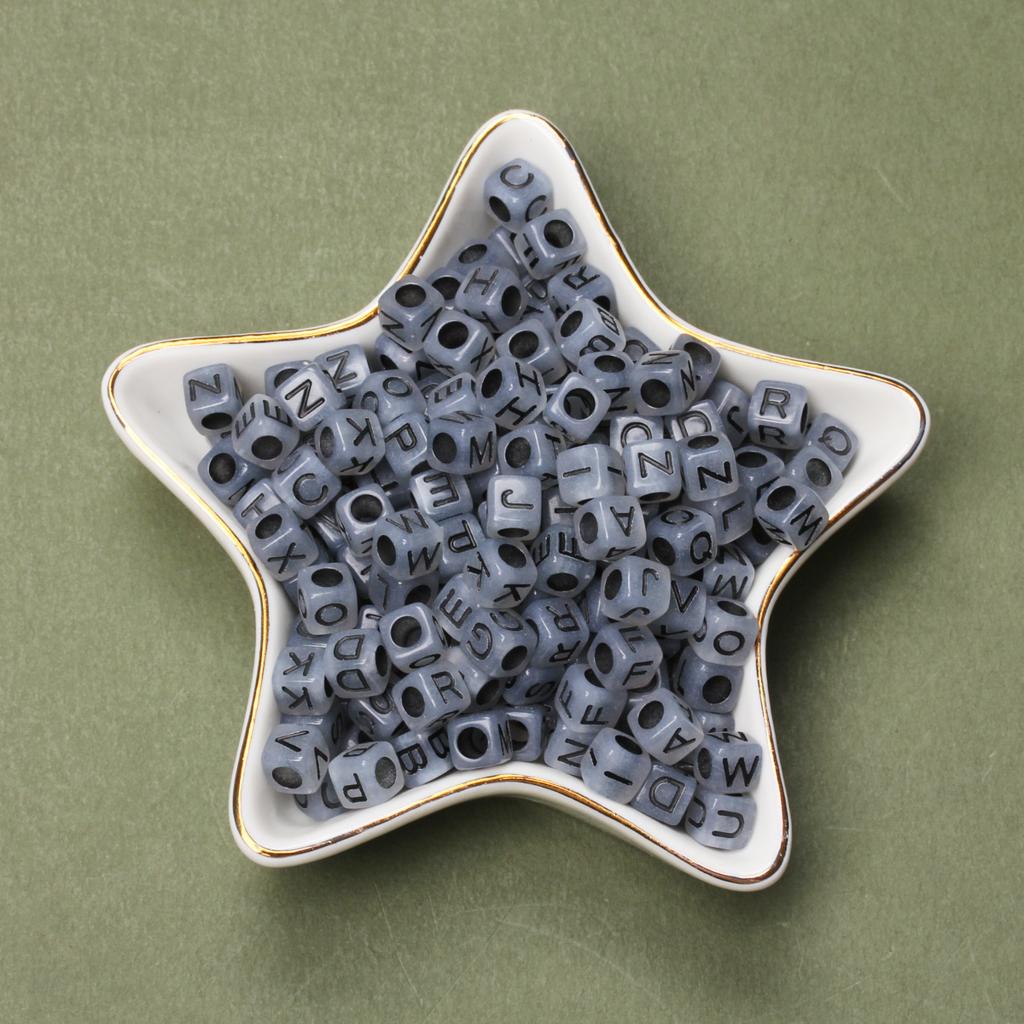 Мода 80 шт 6 мм Акриловый куб Материал Квадратная буква Сосновые бусины Ручной работы Браслет Изготовление ювелирных изделий Аксессуары DIY