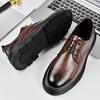Высококачественная мужская обувь из натуральной кожи, деловая обувь для интервью, универсальная мужская обувь на шнуровке и толстой подошве для банкета