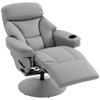 Upholstered Reclining Armchair, Manual Recliner Chair with Footrest and Adjustable Backrest, Grey