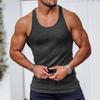 Rib Knitted Man Vests Summer Casual O-Neck Sleeveless Slim Stretch Sporty Tank Tops