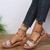 Fashion Ladies Sequin Fabric High Heels Women's Summer Sandals Casual Open Toe Elegant Mid Heel Fashion Luxury Designer Casual 2025