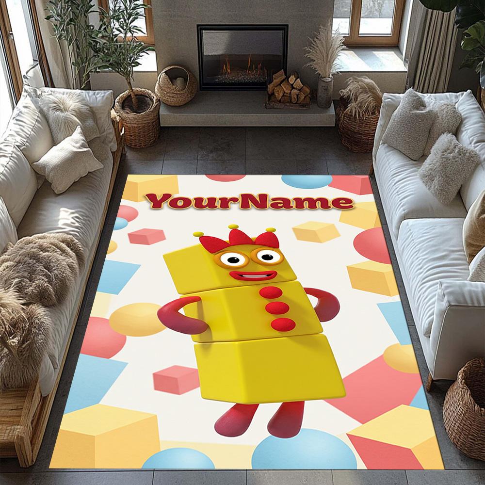 Numberblocks Customize Text Floor Rug Office Rug Design for Living Rooms Dining Room Study room Playrooms Antislip Carpet Anime Office Decor