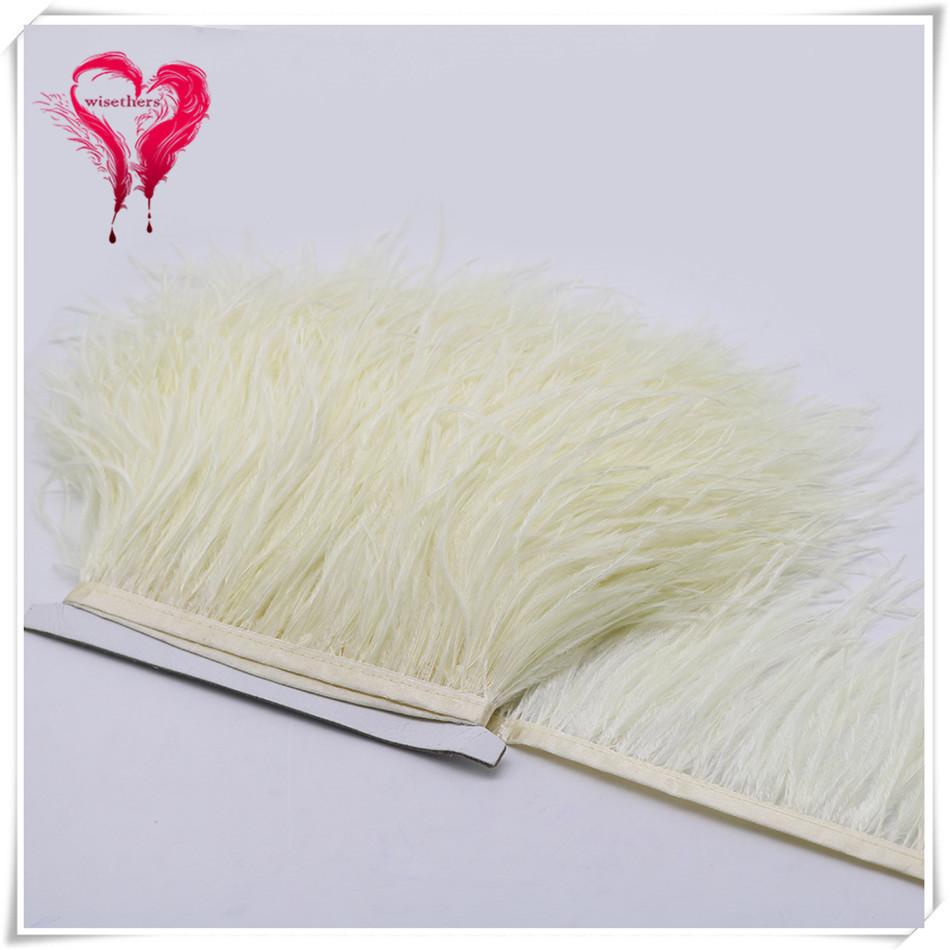 Ostrich Hair Cloth Edge Dress Dress Accessories Skirt Feather Trim With 10-15Cm Tassel
