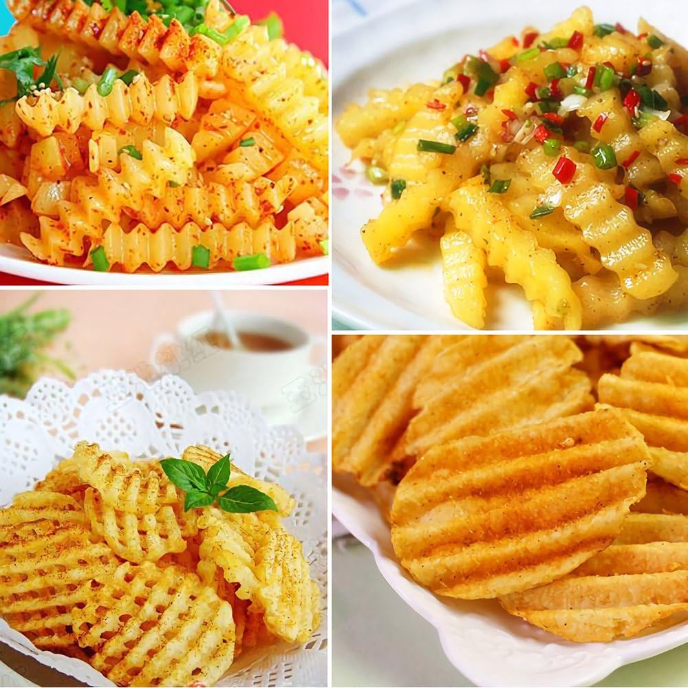 Potato Stainless Steel Vegetable Crinkle Corrugated Wave Knife Wave-shaped Cutter, Knife, Knife, Cutter, Cutter, (black)