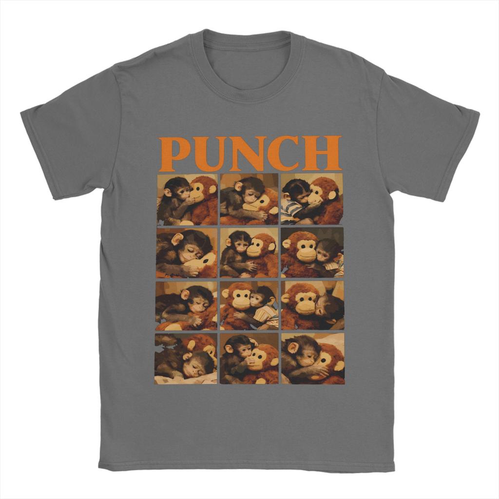 Unisex TShirts Punch Monkey Funny Animal Casual 100 Cotton Tees Short Sleeve T Shirts Round Collar Clothing 4XL 5XL 6XL