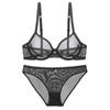 French Ultra Thin Lingerie Set Sexy Mesh Transparent Bra Set Women Lace Underwear Summer Breathable Bralette Female Intimates