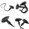 2pcs Motorcycle Bullet Amber Turn Signals Indicator Lighting Lamp Black