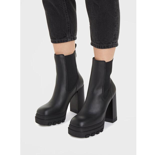 Ботинки челси Tommy Jeans Tjw на высоком каблуке EN0EN02306, чёрные