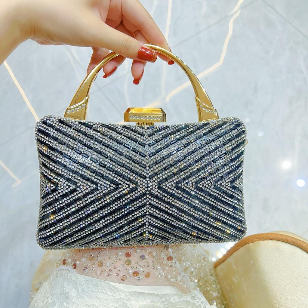 Diamond Handbag Dinner Bag Banquet Clutch Bag Women's Single-shoulder Crossbody Chain Small Bag