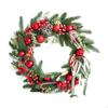 Рождественский венок диаметром 19,69 дюйма, гирлянда на дверь в деревенском стиле для крыльца загородного коттеджа