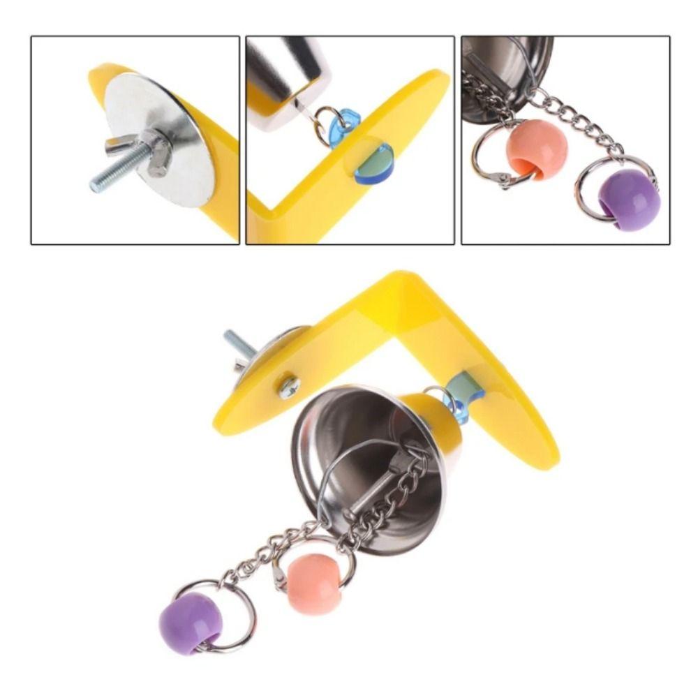 Hanging Parrot Bell Toys Acrylic/Metal Bird Chew Toy for Parakeet Parrots