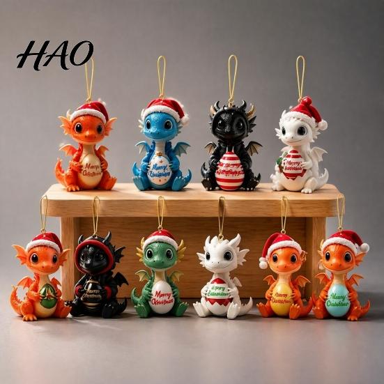 Christmas Advent Calendar 2026 Dragon Calendar, 24 Days Funny Baby Figures Countdown Miniature Party Favors 2D Acrylic Cartoon Ornaments for