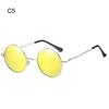 Polarized Small Round Sunglasses Retro Colorful Metal Punk Shades UV400 Protection Eyewear for Men & Women