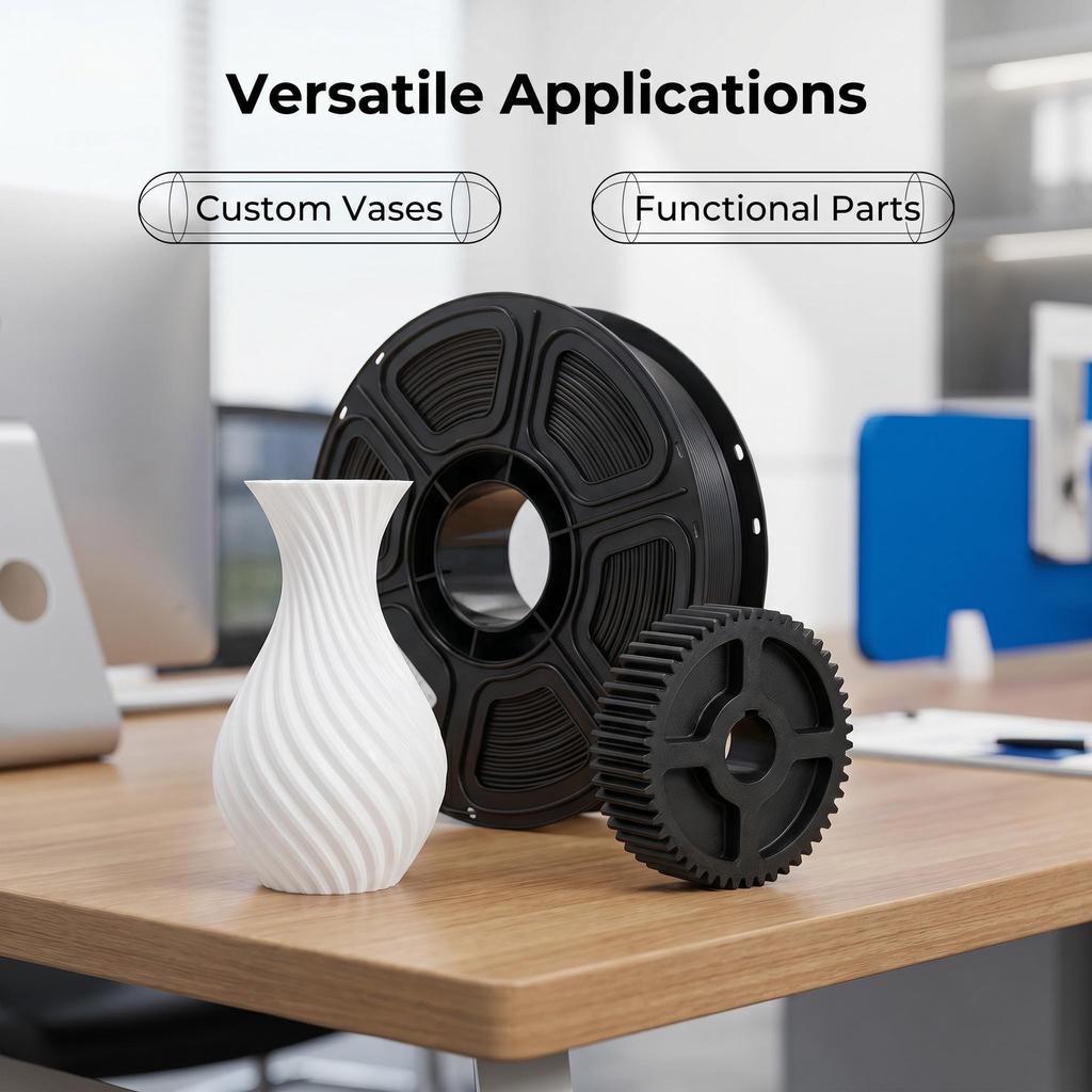 3D Printer Filament 1.75mm PETG Black 1KG/3KG  Roll Smooth Printing Low Warping High Strength 240C Material