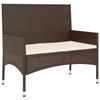 Banc de jardin - MAISON EXCLUSIVE - 2 places - Marron - Résine tressée - Coussins amovibles