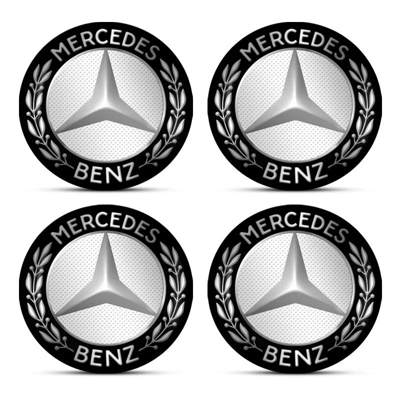IJZN6 4CS 56mm 60mm Car Wheel Center Cap Hub Covers Badge 3D Sticker For Mercedes Benz GLA CLA GLK GLE CLS ML GL A B C E Class W211