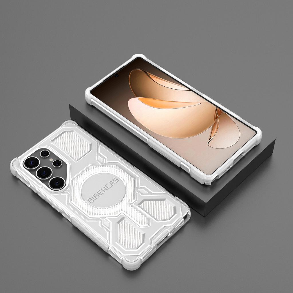 BIBERCAS J-16 Transparent Series For Samsung Galaxy S25 Ultra Case Compatible with MagSafe TPU+PC Phone Cover