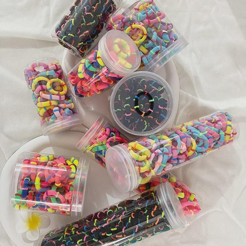 "Colorful Bamboo Ring Hair Ties for Kids - High Elasticity, Gentle On Hair"