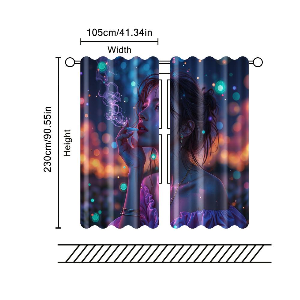 2 шт.   фильтрующие шторы (исключая стержни   неподвижный   без батареек) Аниме-девушка для использования в спальнях и гостиных
