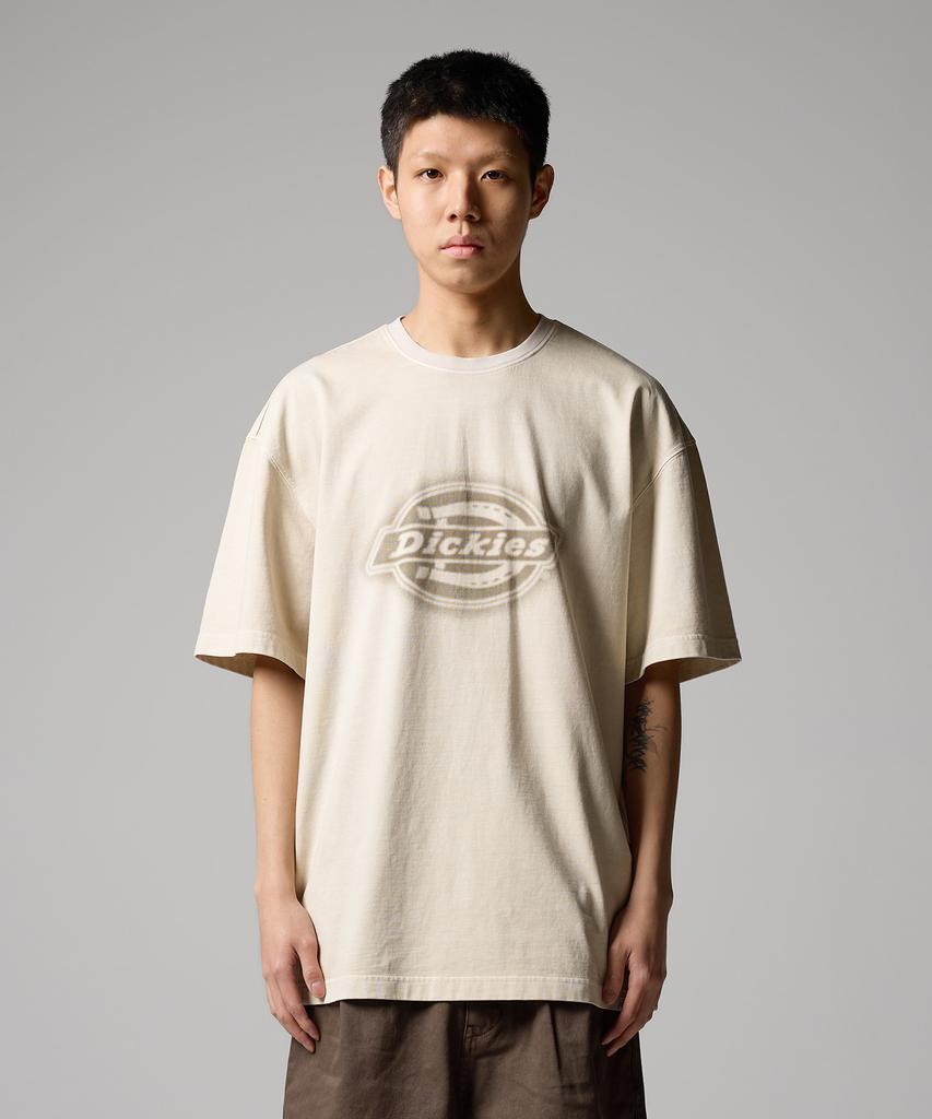 DICKIES Garment Dyed Mono Logo T-Shirt Khaki