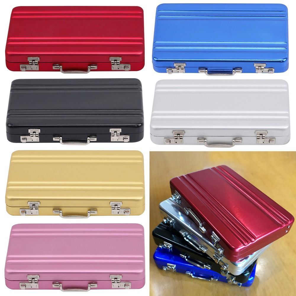 High Quality Aluminum Alloy Mini Suitcase Business Card Box Storage Box Jewelry Case Card Holder