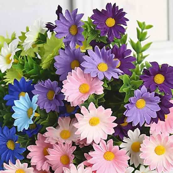 Искусственный цветок с зелеными листьями Реалистичный Устойчивый к УФ-лучам Поддельный шелковый букет цветов В помещении На открытом воздухе Сад Патио Балкон Домашнее украшение