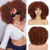 Синтетические короткие вьющиеся афро-парики для чернокожих женщин, афро-кудрявый кудрявый парик с челкой, полный парик из волокна