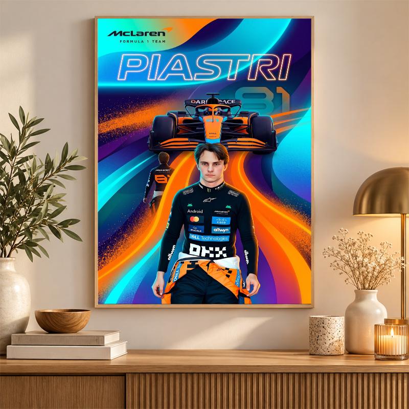 Oscar Piastri Diamond Painting Kit 5D Full Drill DIY Diamond Mosaic Wall Art Home Decor