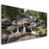 Three Piece Picture Canvas Print Waterfall Forest Brook Rocks