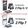 Роскошный чехол с магнитной петлей с покрытием для Samsung Galaxy Z Flip 7 6 5 Кольцо-держатель для стекла экрана Жесткая крышка для чехла Galaxy Z Flip7