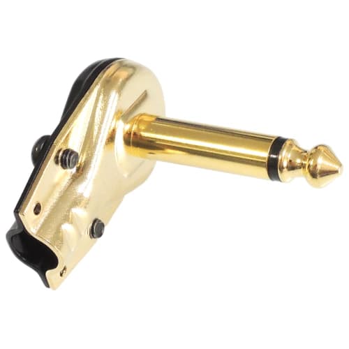 KAUMO Mono Phone Plug, L-Shaped, Gold-Plated, for DIY Patch Cables (Set of 2)