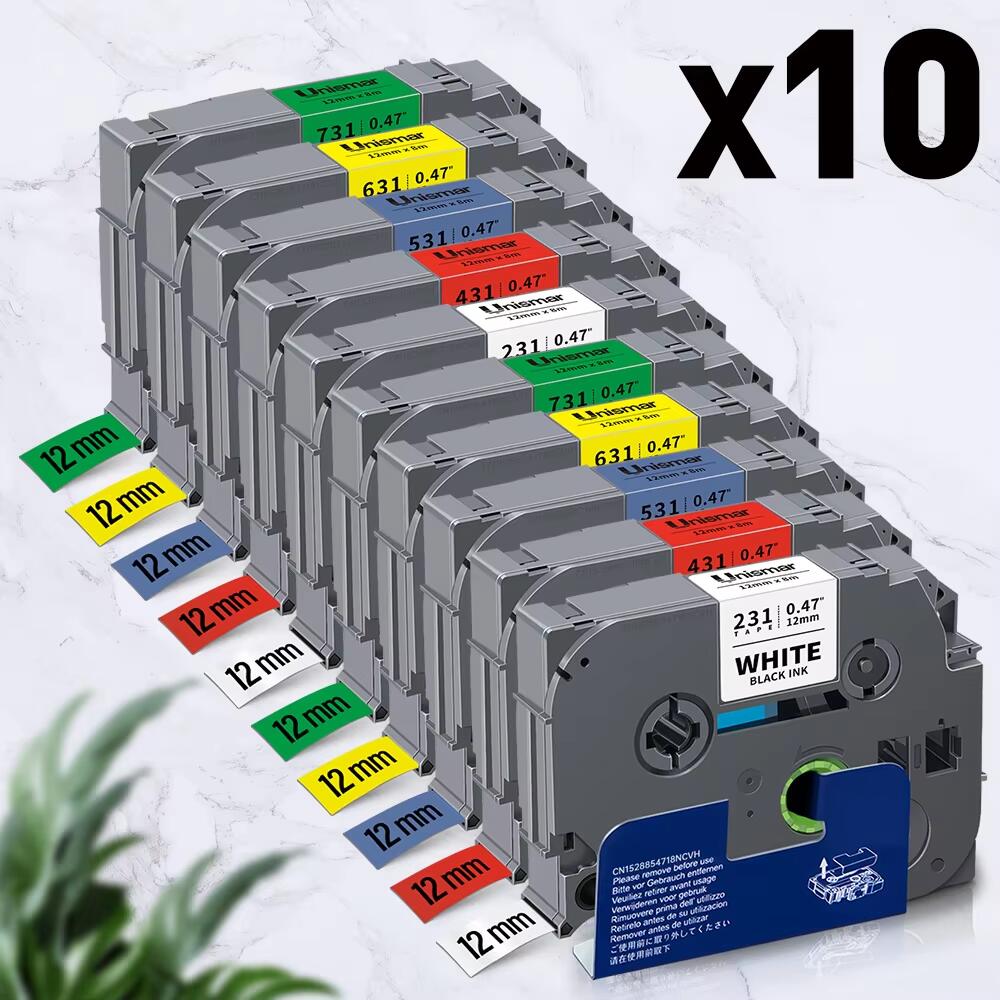 5PK/10PK 6/9/12mm TZe231 Compatible for Brother P-touch TZe221 TZe211 TZe-White-Tape Lamination Label for Brother PTH110 Printer